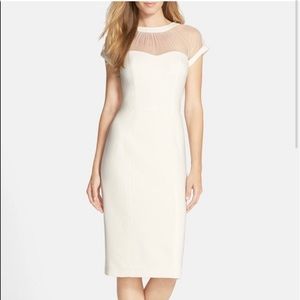 NWT Maggy London Illusion Yoke Crepe Cocktail Dress